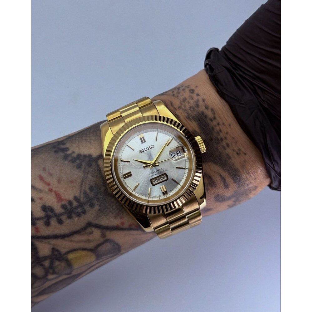 Custom Seiko Mod • Gold Seikomatic Day-Date President • 39mm